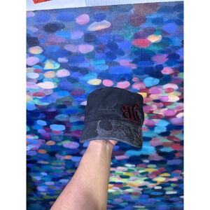 Vintage 2006 AFI Band Cadet Hat Black Red Spiderweb Military Cap S/M Punk Emo